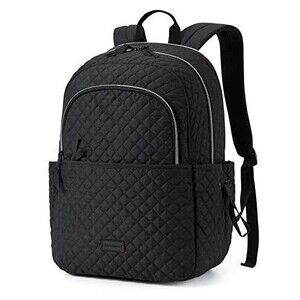 BAGSMART Travel Laptop Backpack Quilted Work Bookbag Black School College